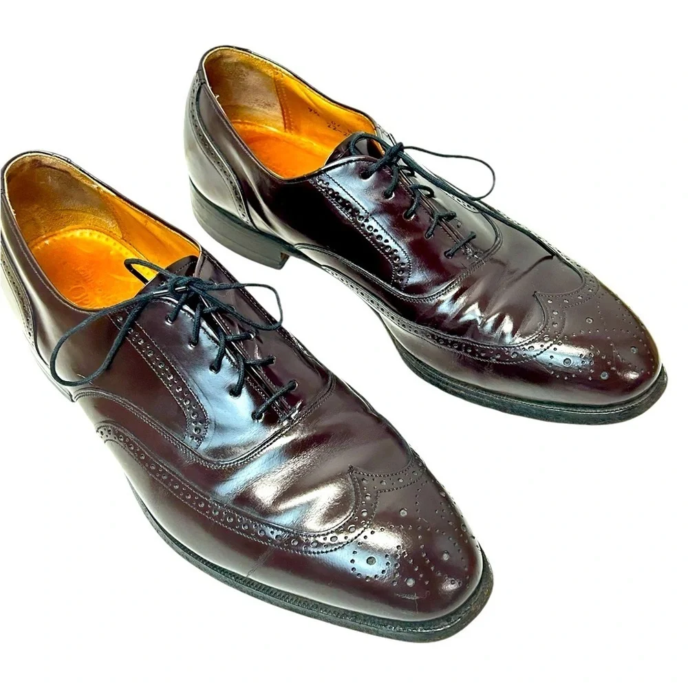 Johnston & Murphy Brown Wingtip Oxford Dress Shoes Size 9.5